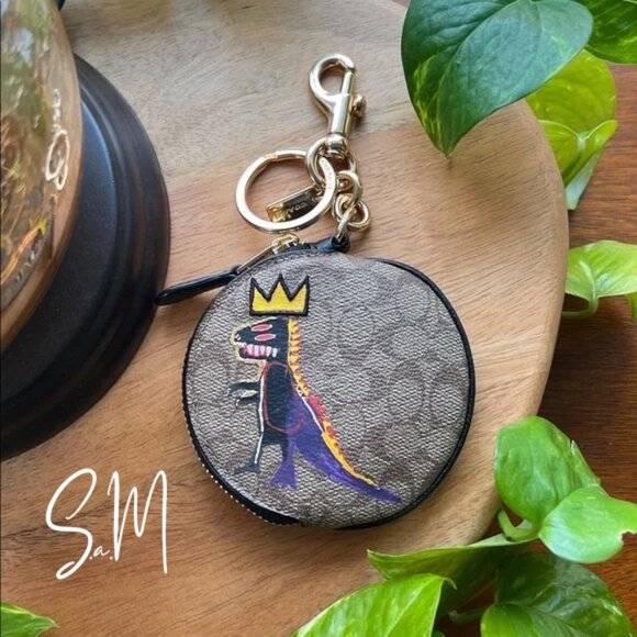 NEW Coach X Jean-Michel Basquiat Circular Coin Pouch - Picture 1 of 7